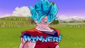 Goku transforms into a Super Saiyan Blue Kaioken in a fight versus Ultimate Gohan (Budokai 3 mod).