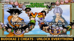 This code for Dragonball Z Budokai 2 unlocks everything instantaneously : Characters, maps, capsules and game modes.
