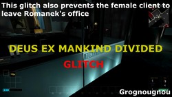 Bug dans Deus Ex Mankind Divided : La porte du bureau de Tomas Romanek est fermée à clé.