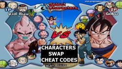 Character swap cheat code in Dragon Ball Z Infinite World : King Kai's monkey, Bubbles, made playable