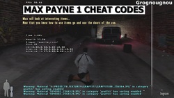 Comment utiliser les codes de triche de Max Payne 1 implémantés par les développeurs dans le jeu.