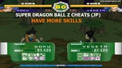 More skills to the characters (Super DBZ Cheats, Japanese version).