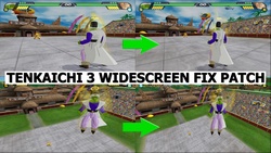 Présentation vidéo du patch correctif écrans larges pour le jeu Dragon Ball Z Budokai Tenkaichi 3.