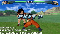 Par défaut, le personnage Goku (Début) peut accumuler jusqu'à 6 unités d'énergie au cours du combat.