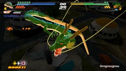 Earth Shenron fights Imperfect Cell in Dragon Ball Z Budokai Tenkaichi 3 (This is a mod).