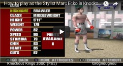 Comment jouer avec Mark Echo dans le jeu de boxe Knockout Kings 2000.