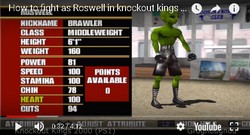 The alien Roswell is a secret boxer in the boxing game Knockout Kings 2000.