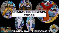 Characters swaps cheat codes for Dragonball Z Budokai 3.