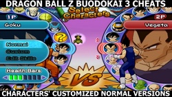 With theses cheat codes for Budokai 3, the normal versions of the characters will be customized, have more capsules.