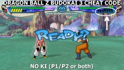 Characters with no ki (A cheat code for the game Dragon Ball Z Budokai 3).