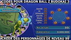 Comment créer des personnages de niveau 99 dans le jeu Dragon Ball Z Budokai 3 (Codes).
