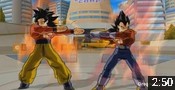 Mod fusion dans Budokai 3 : Goku SSJ4 et Vegeta GT SSJ4 fusionnent en Gogeta Super Saiyan 4.