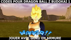 Jouer avec Goku en armure (Code pour le jeu Dragon Ball Z Budokai 1).