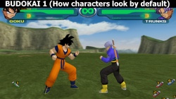 By default, the characters of Dragon Ball Z Budokai 1 have a plastic-looking style.
