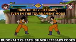 This cheat code for Budokai 2 changes how many lifebars the characters have.