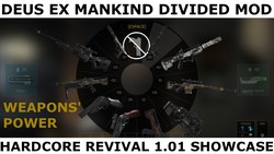 Weapon characteristics of Deus Ex Mankind Divided modded (Mod Hardcore Revival 1.01).