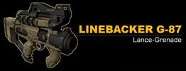 Le lance grenade Linebacker G-87 est une arme ajoutée par le DLC "Mission explosive" qui a par la suite été intégré à la version Director's Cuts de Deus Ex Human Revolution.