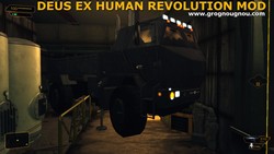 Remplacement d'une barre d'énergies par... un camion militaire dans le jeu Deus Ex Human Revolution (Mod).