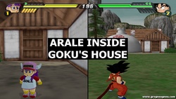 Tenkaichi 3 Glitch : How to enter in Goku's house in the Mont Paozu Stage with Arale in the game Dragonball Z Tenkaichi 3.