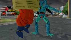 Cell absorbs Krillin and he becomes Cellin in DBZ Tenkaichi 3 (Tribute to the game Dragon Ball Z Budokai 1)