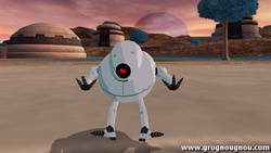 Le petit robot Giru s'entraîne avec Pan (Mod de Tenkaichi 3).