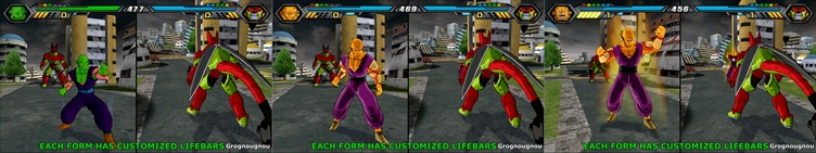 Lifebars cheat codes for the Mod Dragon Ball Z Tenkaichi 4 (Featuring Orange Piccolo Versus Cell Max).