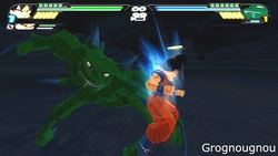 Yakon attaque Goku dans le jeu Dragon Ball Z Tenkaichi 3 (mod).